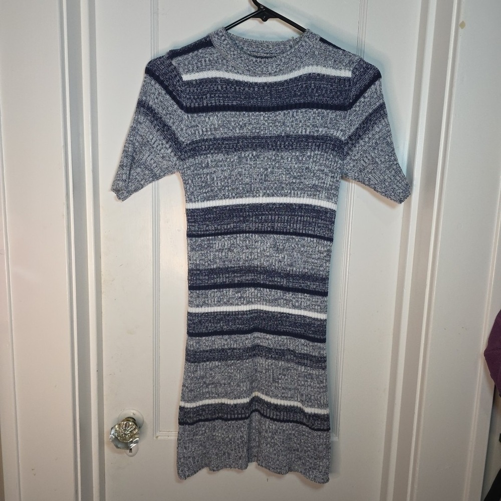 Y2K Women's‎ striped knit Mini whimsy sweater Dress Small